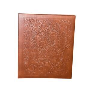 Hallmark embossed tooled faux leather photo album NEW post bound adhesive pages